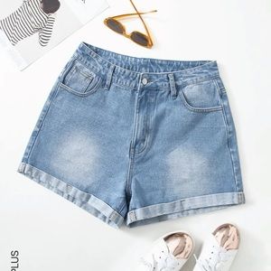 Shein light wash shorts
